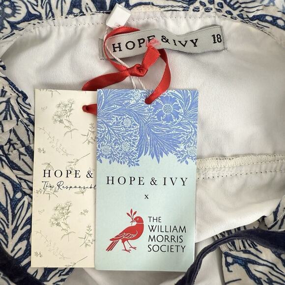 Hope & Ivy William Morris Marigold Ruffle Tiered Dress Size 14 Blue Floral Boho - Picture 10 of 16